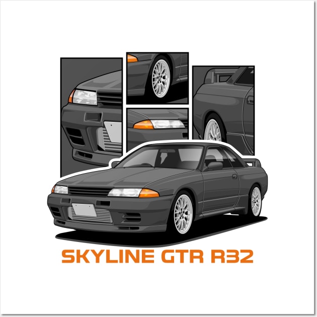 Skyline GTR R32 JDM Wall Art by squealtires